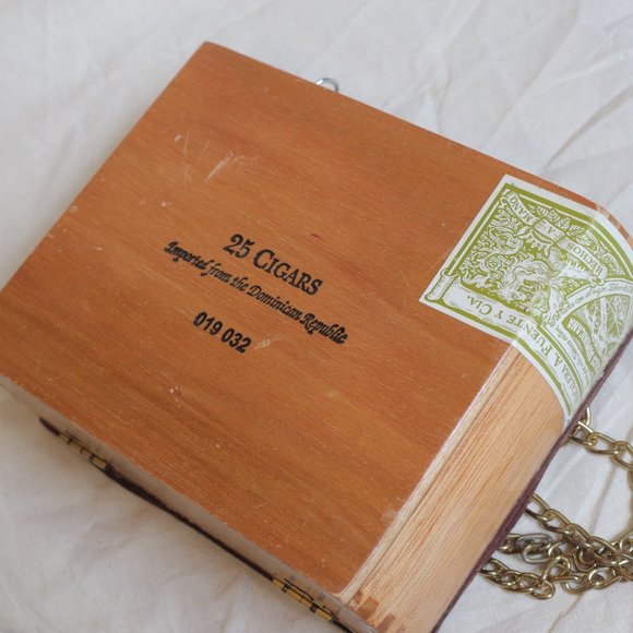 handmade cigar box chain strap purse - Picture 5 of 7